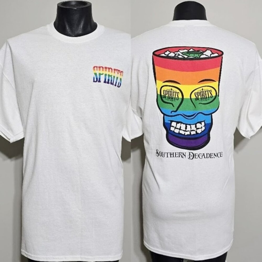 NWOT Spirits on Bourbon Southern Decadence Rainbow Shirt XL New Orleans Fest Tee